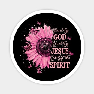 Blessed ny God Loved by Jesus Led by the spirit Style with Christian God Magnet